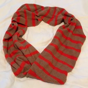 JCrew infinity scarf - camel and orange